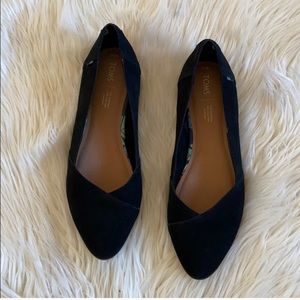 Toms Black Suede Flats